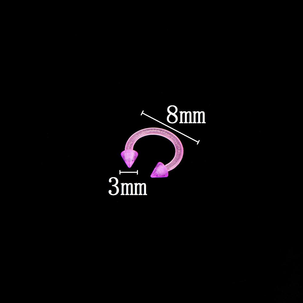 Unisex Silicone Pointed Nose Rings U Shape Nose Rings Studs Luminous Jewelry