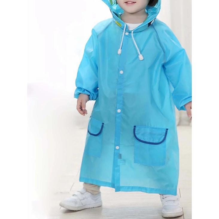 

One-piece Raincoat Cartoon Animal Children Outdoor Waterproof Rain Coat Clothes Baby Boys Girls Jacket Coat Rainwear Rainsuit небесно-голубой