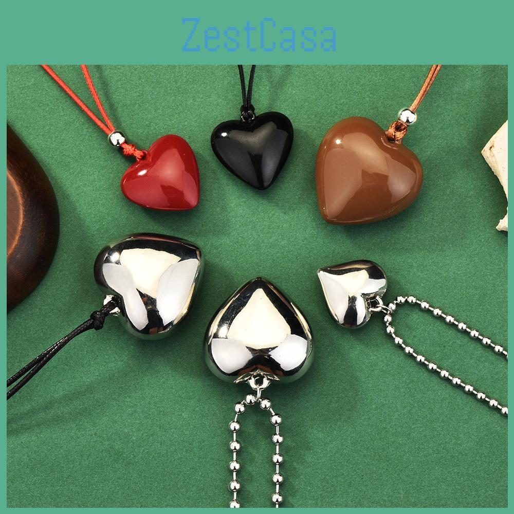 Silver Premium Heart Pendant Necklace Stylish Long Chain Accessory For Fashion Lovers