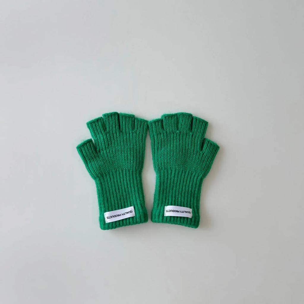 1 Pair Warm Wool Furry Kids Glove Candy Color Fashion Fingerless Glove for Children Boy Girl Autumn Winter Plush Knitted Glove