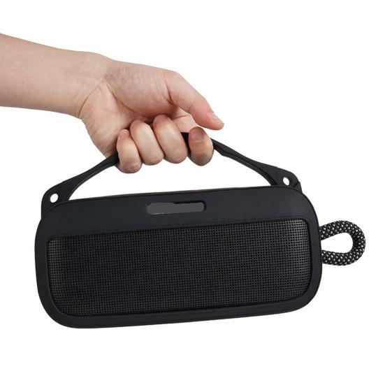 Silikon-Lautsprecherhülle für SoundLink Plus 7 Wasserdichter Bluetooth-kompatibler Lautsprecherbezug mit Schultergurt Karabiner Schutzhülle Tragetasche