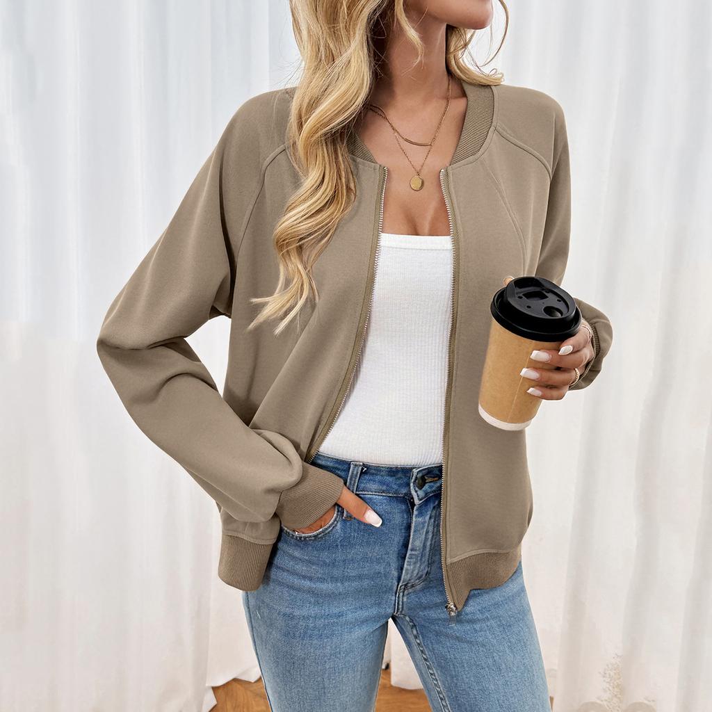 Women's Casual Loose Solid Color Jacket Long Sleeve Coat