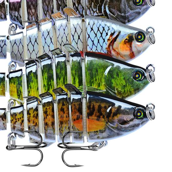 1/3/5Pcs 10CM/15.5G Bionic Multi-Jointed Fishing Lure Long Casting 7-Section Swimbait Hard Artificial Bait Freshwater Saltwater Fishing Accessories