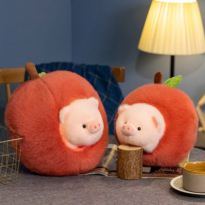 Latest Apple Pig Doll Kawaii Stuffed Plush Toy Handmade Doll Cartoon Anime Fun Cute Pillow Children's Birthday Gift Doll