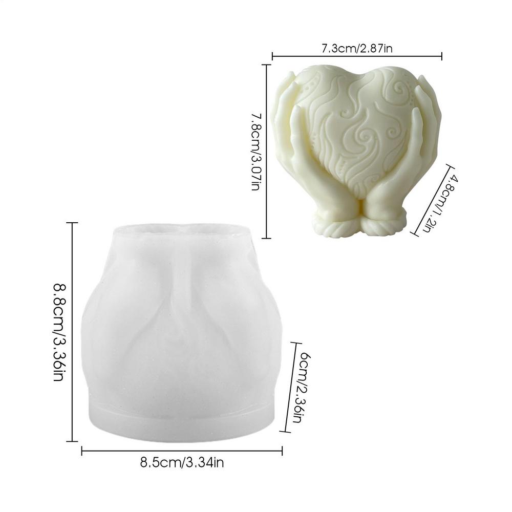 

Valentine s Day Ornament Silicone Candle Mold DIY Hand Hold Heart Soap Molds Plaster Chocolate Baking Making Love Silicone Mold білий
