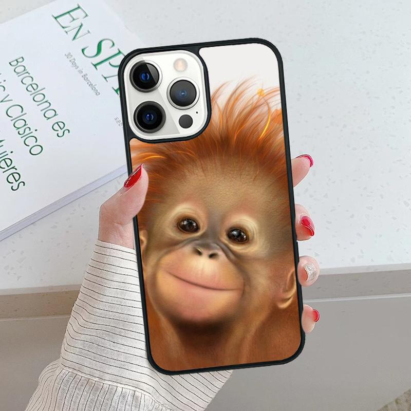Orangutan Monkey Primates Animal Phone Case cover For iPhone 17 Air 15 16 16e 14 13 12 11 Pro Max Coque For Apple PLUS fundas