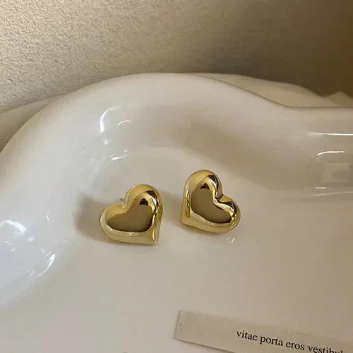 Vintage Chunky Dome Drop Earrings For Women Gold Plated Stainless Steel Round Circle Hoops Earrings Prevent Allergy Zircon Gift