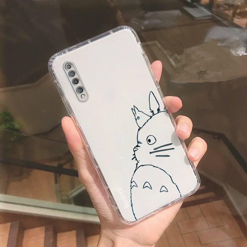 Totoro sprite away anime carino linea Custodia per telefono Trasparente per Xiaomi redmi note x f poco 10 11 9 7 8 3 i t s E pro cover shell