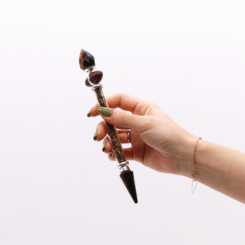 Shiva Lingam Crystal Wand - Tiger Eye