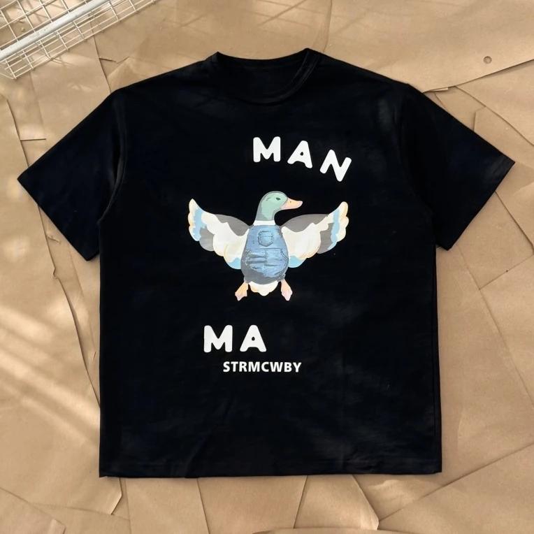 

Японская Sle 25ss Футболка с принтом письма «Распространяющаяся утка», унисекс, бесшовная, из бамбукового хлопка, с коротким рукавом, повседневная, летняя, дышащая 4XL