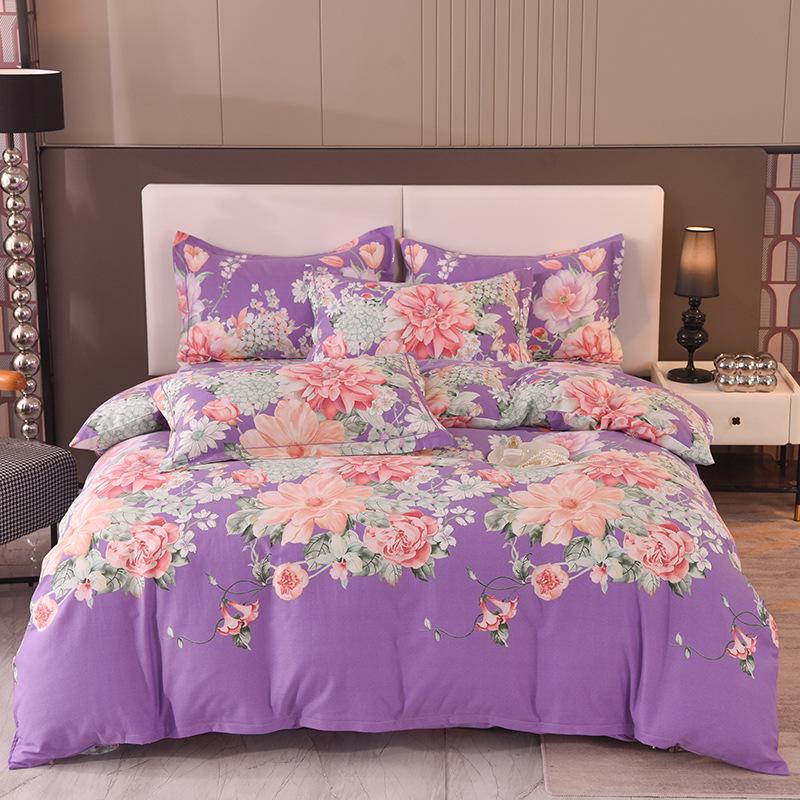 Thickened Brushed Pure Cotton Autumn/Winter Bedding Set - All-Season Universal (Four-Piece & Three-Piece Options)