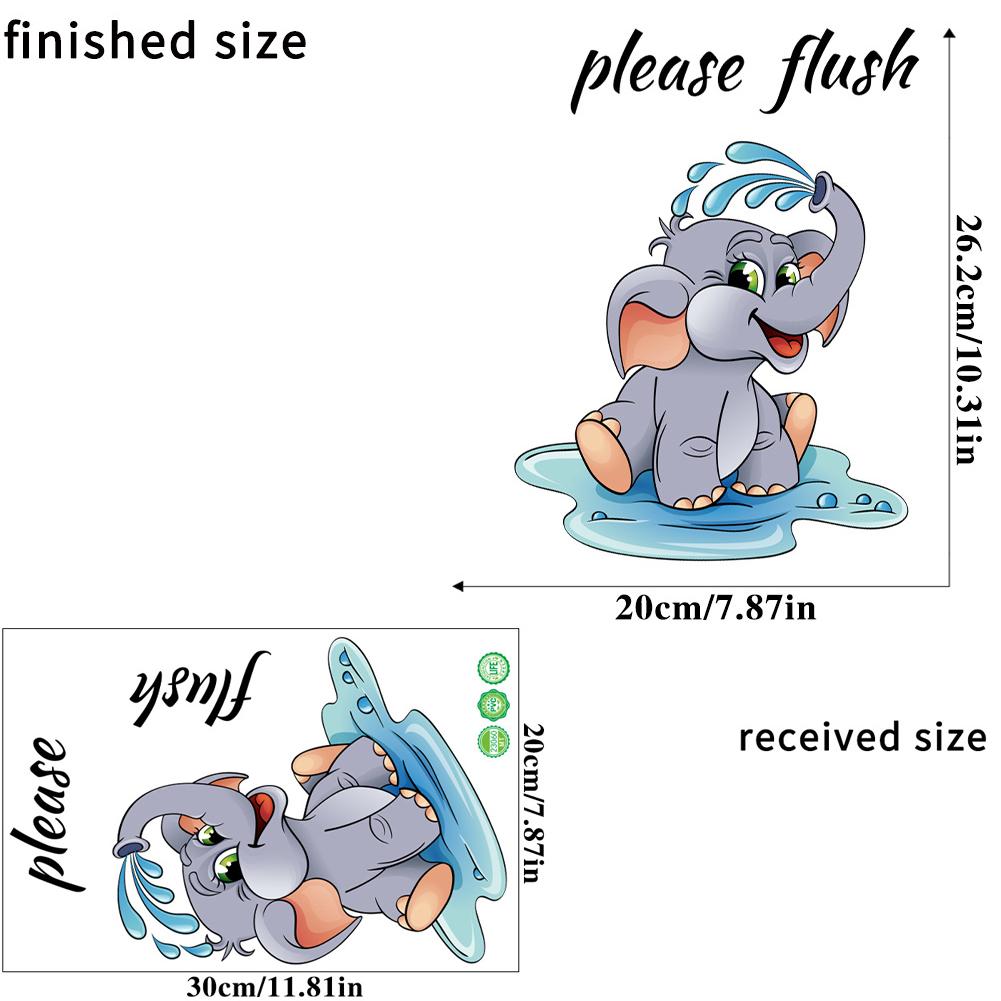 

Мультфильм милый слон наклейка на унитаз забавная ванная комната водостойкая наклейка на стену наклейки на крышку унитаза съемные 20x30cm