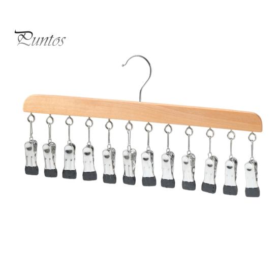 

Вешалка для сушки одежды с 12 ветрозащитными зажимами, резиновые носки без царапин, нижнее белье, шляпа, бюстгальтер, короткое полотенце, подвесная стойка из массива дерева, органайзер цвет старого дерева