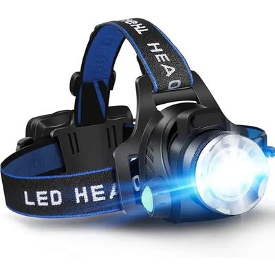 1PC Powerful LED Headlamp Rechargeable Telescopic Zoomable Headlight Outdoor Waterproof Work Head Lamp High Lumen Head Torch