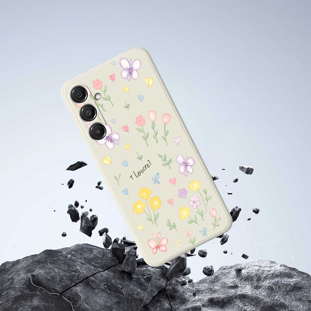 For Samsung Galaxy A16 5G/4G Case Small Flowers Pattern Printing Straight Edge TPU Phone Back Cover