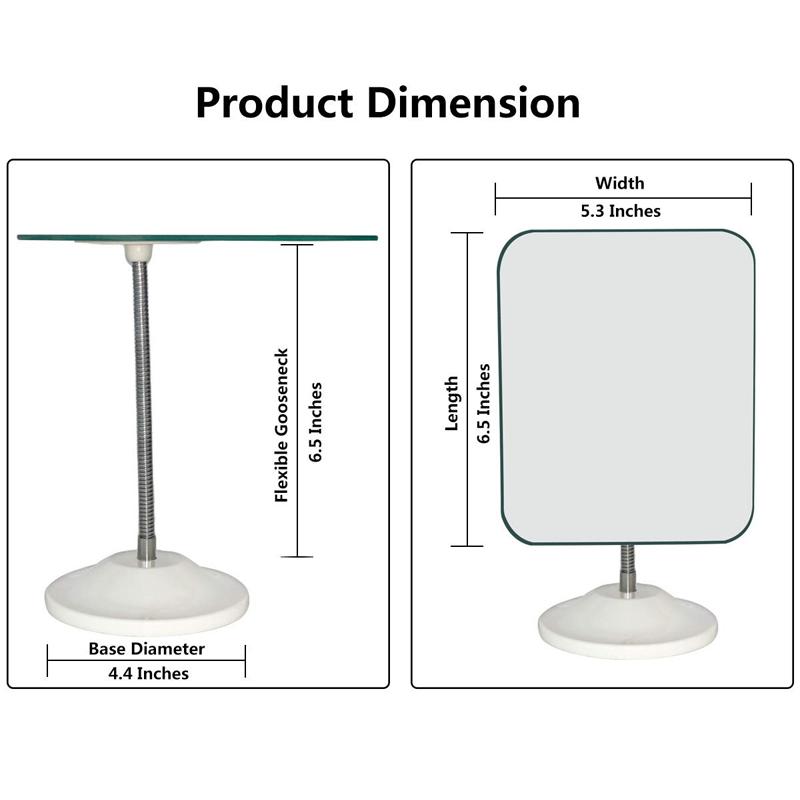 Oglindă de machiaj cu gât de gâscă, reglabilă, flexibilă, cu rotație de 360° Oglindă portabilă de birou pliabilă cu suport pentru duș Produse cosmetice pentru bărbierit