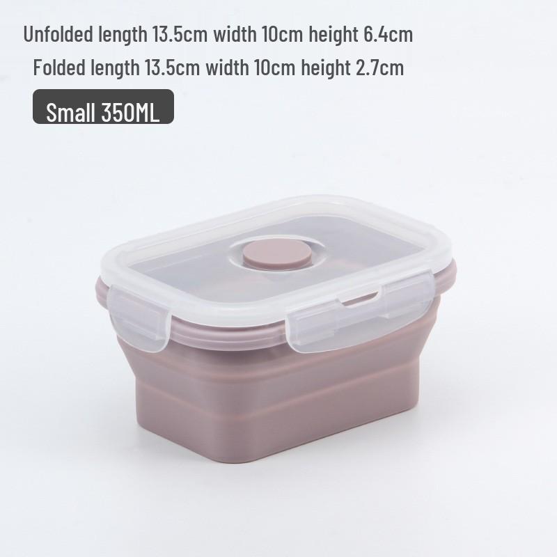 Collapsible Silicone Lunch Box Set: Microwave Steaming, Fresh-Keeping, 4-Piece Bento for Office & Picnic