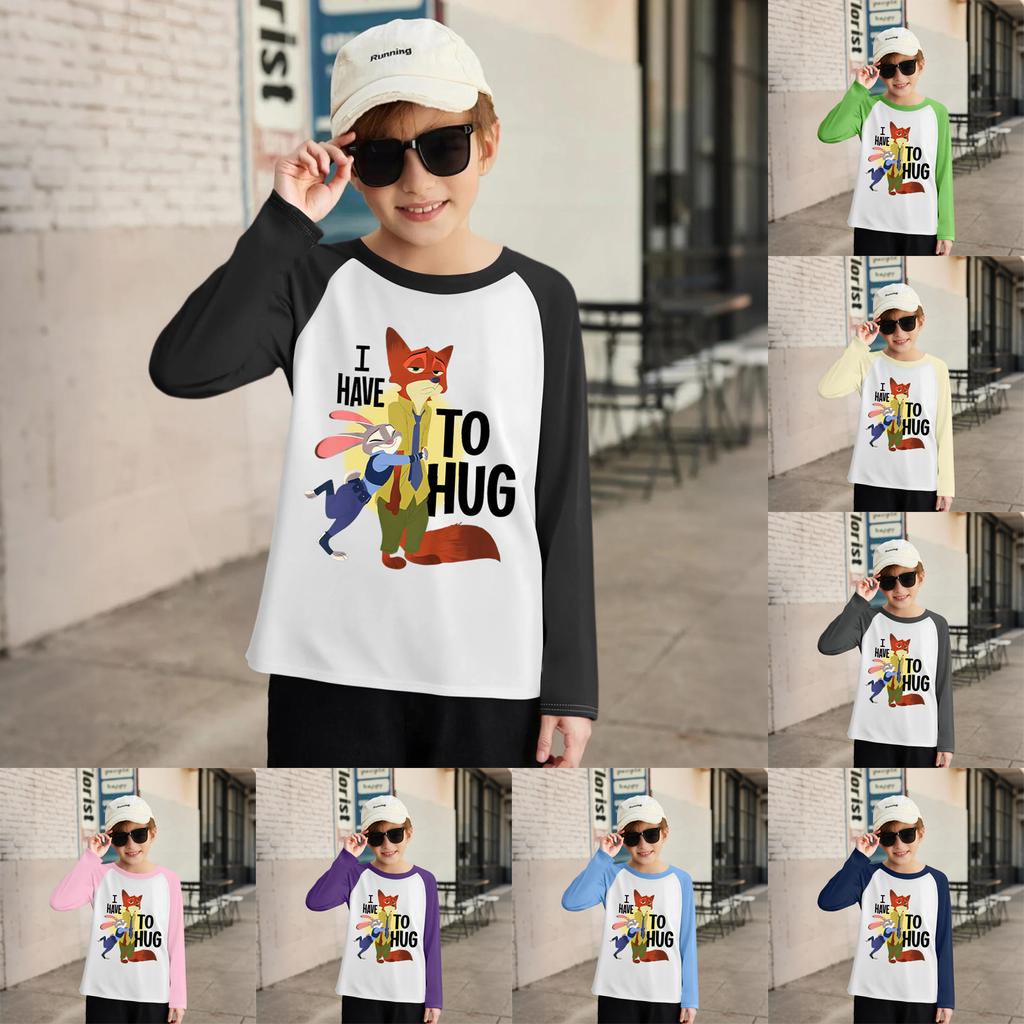 Children's Fashionable And Comfortable Round Neck Printed Loose Long-sleeved Top