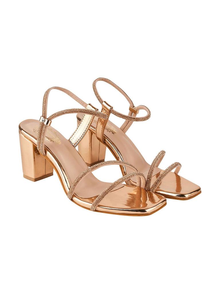 Shoetopia Girls Heel-1246 Rose-Gold Heeled Sandal - 8 Uk (Girls-Heel-1246-Rose-Gold)
