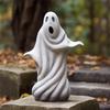 AEE4-Ghost Statue, White Resin Garden Ghost Sculpture Halloween Decorations, Ghost Figurines For Home Room Desk Decor A Easy To