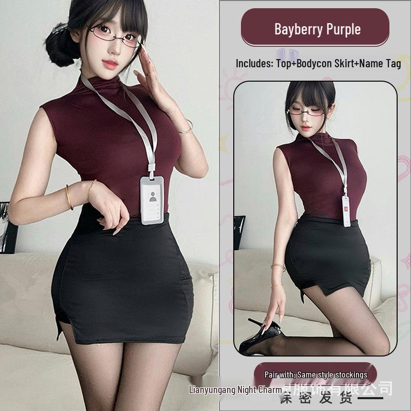 Elegant Mature Sister OL Secretary Dress: Professional Bodycon Skirt Suit