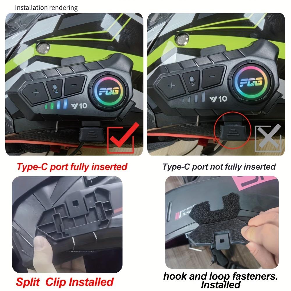 Motorcycle Helmet Bluetooth Headset Y10 Wireless Intercom 5.3 Noise Reduction