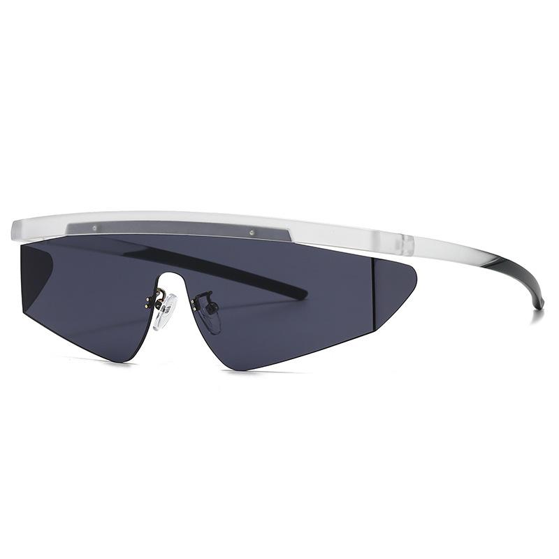 

New Luxury Integrated Half Frame Women Sunglasses Personality Color Frame Design Outdoor Trend Men Sun Glasses Uv400 as picture