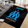 Custom Name,Olympique De Marseille Home Sofa Decoration for Living Room & Bedroom, Non‑Slip Play Flannel Floor Mat for Game Room
