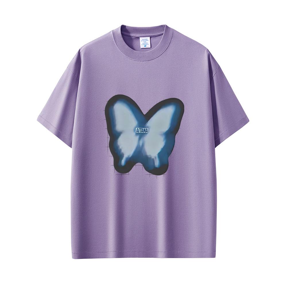 Aitana Butterfly Graphic T-shirt CUARTO AZUL T Shirts Men Women Fashion Pop Music Oversized Streetwear Man Vintage Casual Tshirt