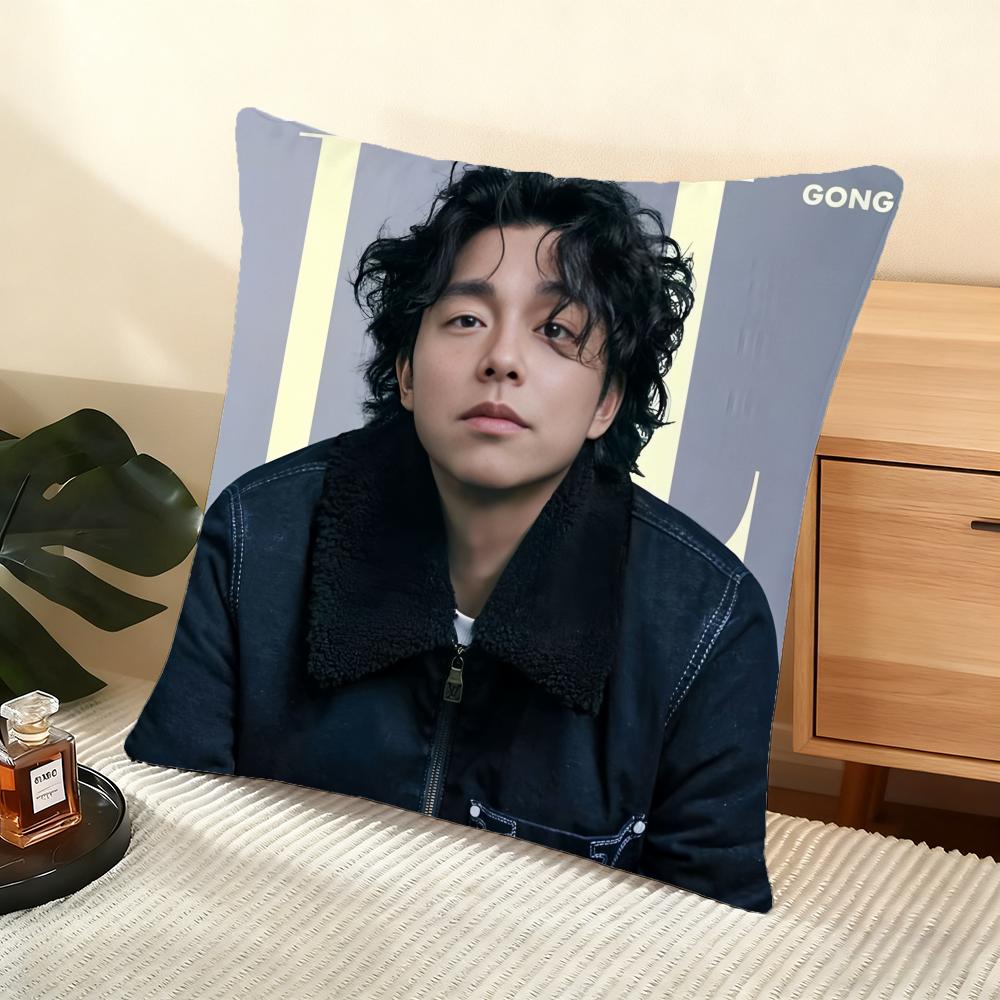 G-Gong Yoo Cushion Cover Soft Short Plush Pillow Cover Smooth Cozy Texture Aesthetic Cushion Case Home Decor