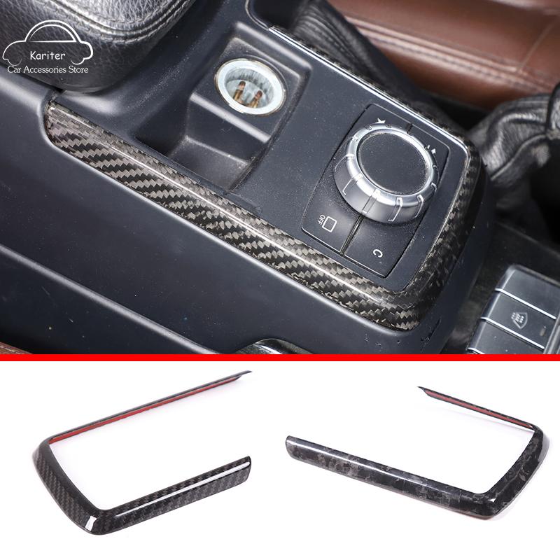 Real Carbon Fiber For Mercedes-Benz G-Class W463 2012-2018 Car Center Console Gear Shift Mode Button Base Cover Car Accessories