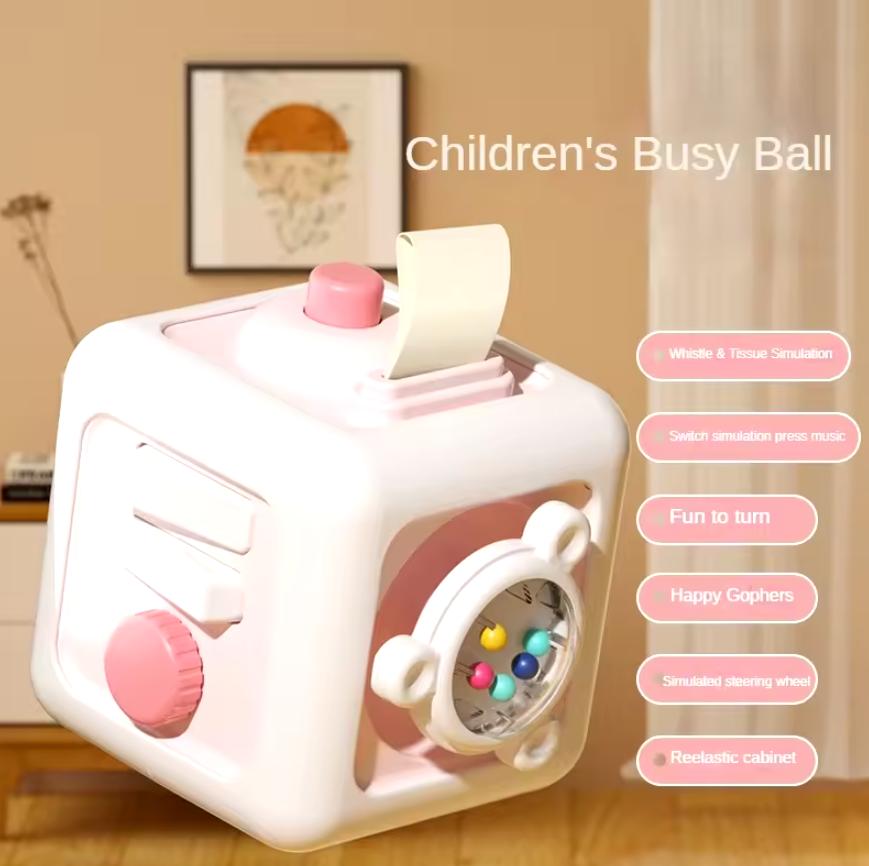 6 in 1 Montessori Educational Toys Sensory Busy Board Baby Practice Skills Drawer Cube  Educational Toys For Girl Boy