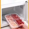 2/4/6 Refrigerator Organizer Storage Fresh-keeping Box Plastic Microwave Lunch Box Sealed Portable Partition Box Fruit Meat Storage Box 4 Compartments