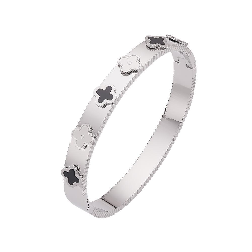 Hot High-quality Shell Four-leaf Clover Bracelet for Women, High-end Light Luxury Style Three-dimensional Flower Bracelet for Women