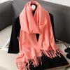 62Color Solid Women Winter Scarf Warm Thicken Cashmere Shawl Outdoor Fashion Luxury Tassels Pashmina Lady Wrap Windproof Scarves