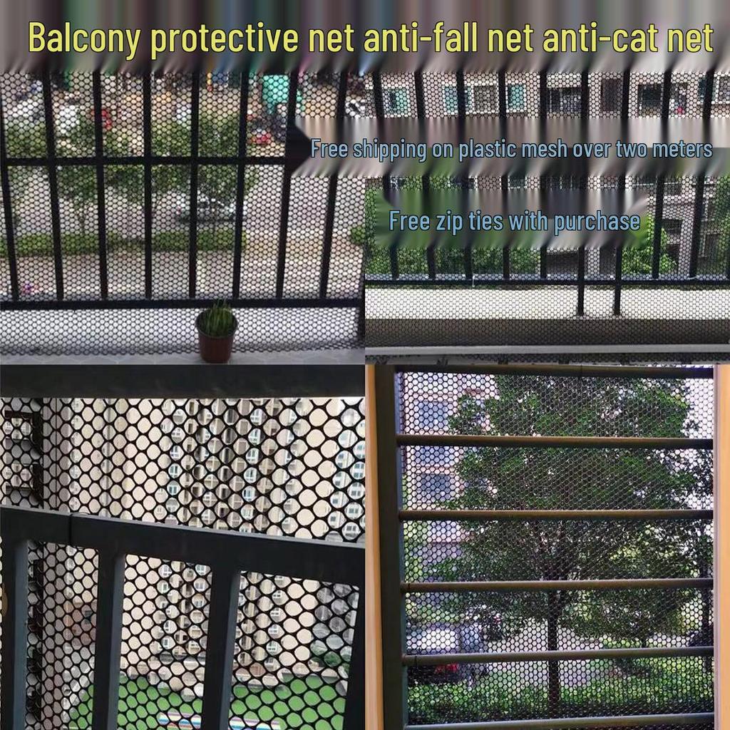 Schwarzes Haushaltschutznetz für Balkon und Bauernhof - Geeignet für Hühner, Enten oder als Küken- und Fußmatten