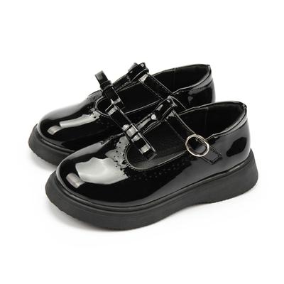 Scarpe da Bambino alla Moda Semplice Fibbia a Fiocco Scarpe in Pelle Nera Classiche Carine Versatili Scarpe da Principessa per Abito