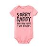 Newborn Baby Romper Sorry Daddy You Know Have Two Bosses Print Infant Cotton Jumpsuit Bodysuit