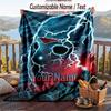 Custom Text Flannel Throw Blanket, Lightweight Cozy Bed Sofa BlanketFriday the 13th Jason Voorhees