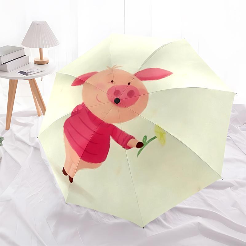 1pc Piglet Flower Umbrella That Opens  Closes Automatically  Perfect Gift with a Convenient Folding Mechanism 69