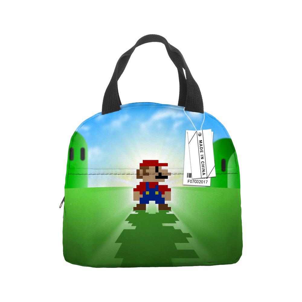 Mario Portable Bento Bag Lunch Box Bag Student Children'S Meal Bag Lunch Box Bag Bento Bag Aluminum Foil Lunch Bag Thermal Insulation