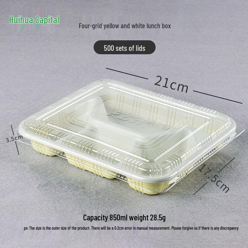 HUIHUADU Thickened Disposable Multi-Compartment Takeaway Lunch Boxes with Lids