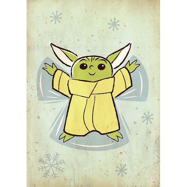 Disney Star Wars Christmas Cute Grogu Prints Poster Canvas Painting Modern Wall Art Pictures Living Room Bedroom Home Decoration