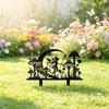 Iron Art Angel and Mushroom Garden Lawn Ornaments - Hollow Silhouette Yard Decorations