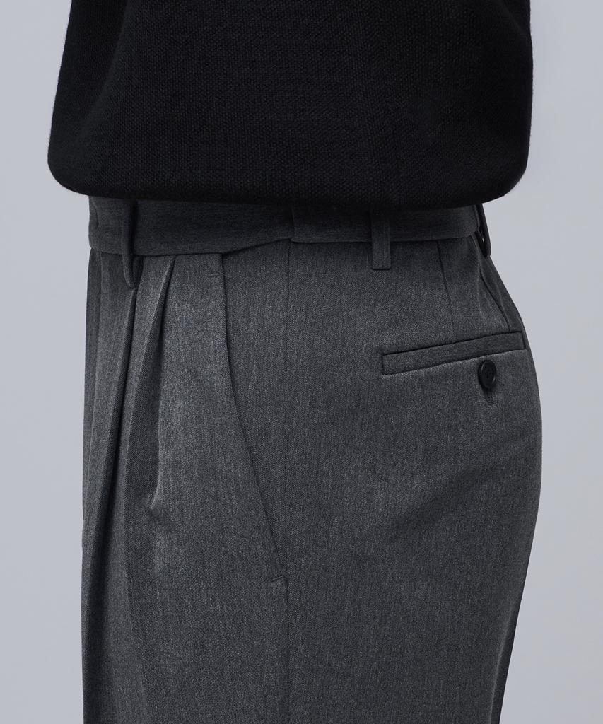 Musinsa Standard Heavyweight Fleece-Lined Real Wide Hidden Elastic Waist Slacks [Medium Gray]