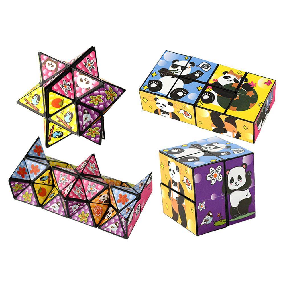 Panda Puzzle Three-Dimensional Small Toy Flipping Shape Shifting Box  Children's