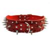 Spiked Studded Dog Collar with Large Sharp Spikes 2 Inch Wide Protect Dog's Neck from Bites Fit Pitbull Doberman German Shepherd