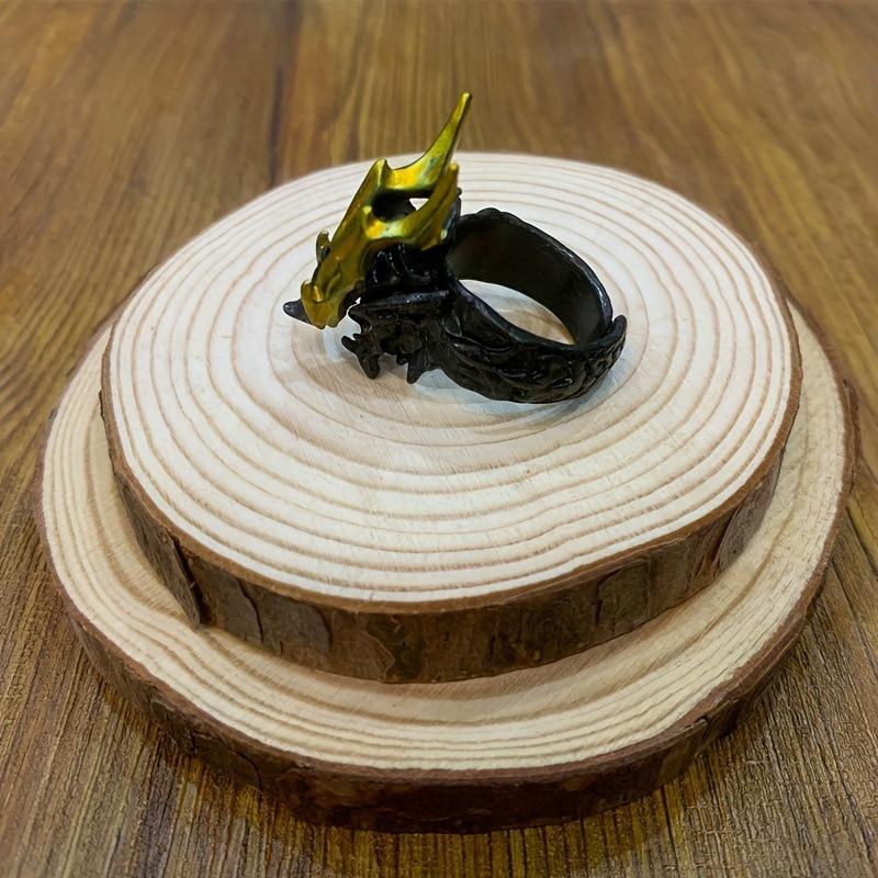

Vintage Gothic Dragon Ring for Men Unique Open Design Jewelry Accessory чёрный
