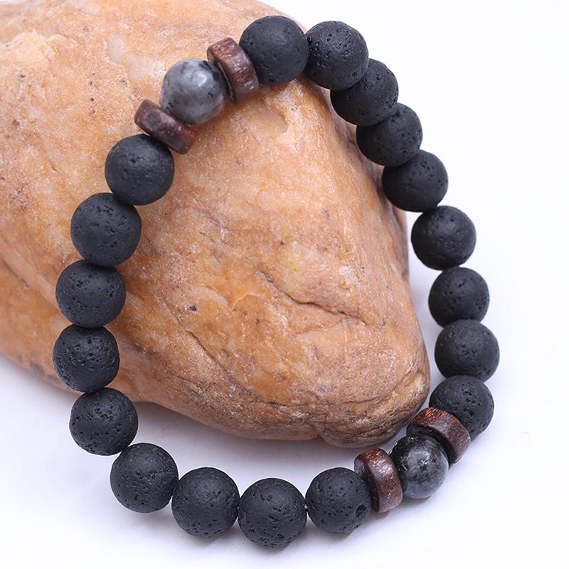 Volcanic Stone Bracelet for Men Lava Wooden Beads Bracelet Tibetan Buddha Wrist Chain Women Men Zircon Gift New Bracelets