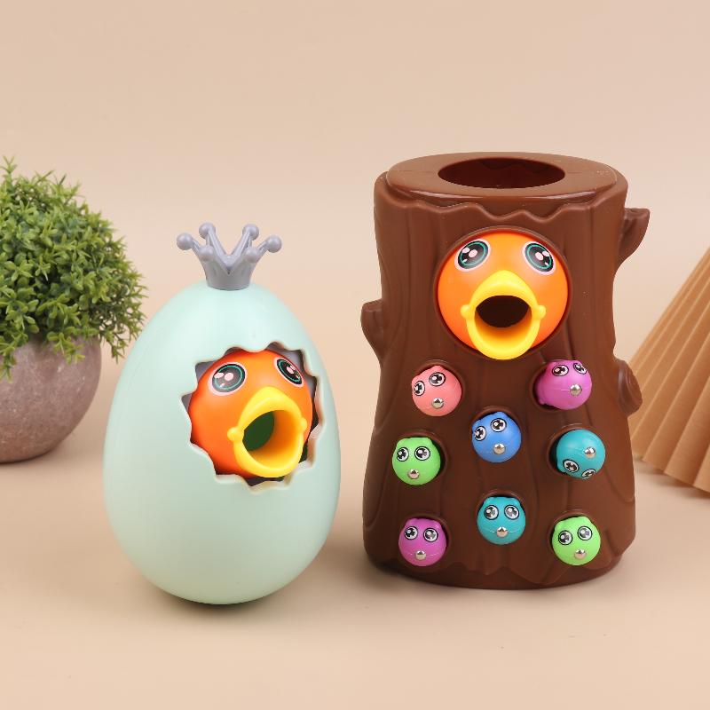 Children'S Woodpecker Toy, Educational Early Childhood Fishing And Insect Catching Game, Magnetic Montessori Magnetic Toy